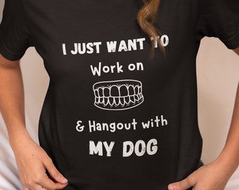 Camiseta de higienista dental para amantes de los perros, regalo para estudiantes de odontología