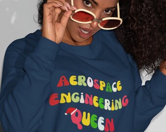 Sudadera de la Reina de la Ingeniería Aeroespacial, regalo STEM retro