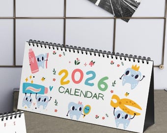 Dental Hygienist Desk Calendar 2026 Dental Hygiene Assistant Dentist Desk Calendar Funny Teeth Dentist Dental Graduation Gift for Her Women