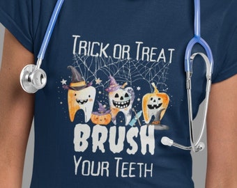Camiseta de Halloween con dientes espeluznantes y divertida