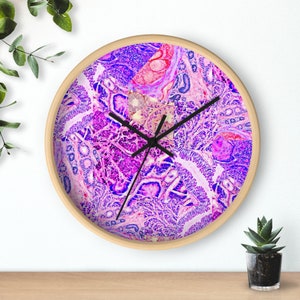 Histology Clock, Veterinary Histology Pathology Cytology Laboratory Office Decor, Histology Watercolor Histotech Gift