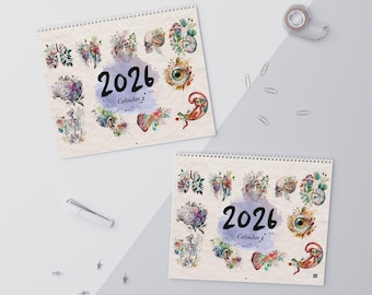 Kalendarz ścienny „Kwiatowa sztuka anatomii” 2026: dekoracja gabinetu lekarskiego