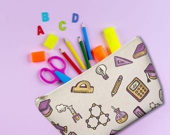 Personalized Science Teacher Pencil Pouch: STEM Gift, Custom Makeup Bag