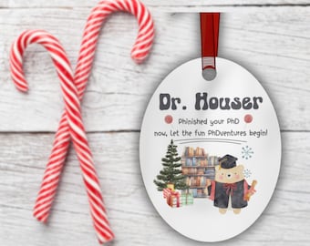 Personalized PhD Graduation Ornament, Doctorate Gift