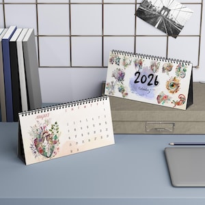 Anatomy Art 2026 Monthly Desk Calendar, Med Nursing School Pre-med Student Gift, Doctor Nursing Office Decoration Gift