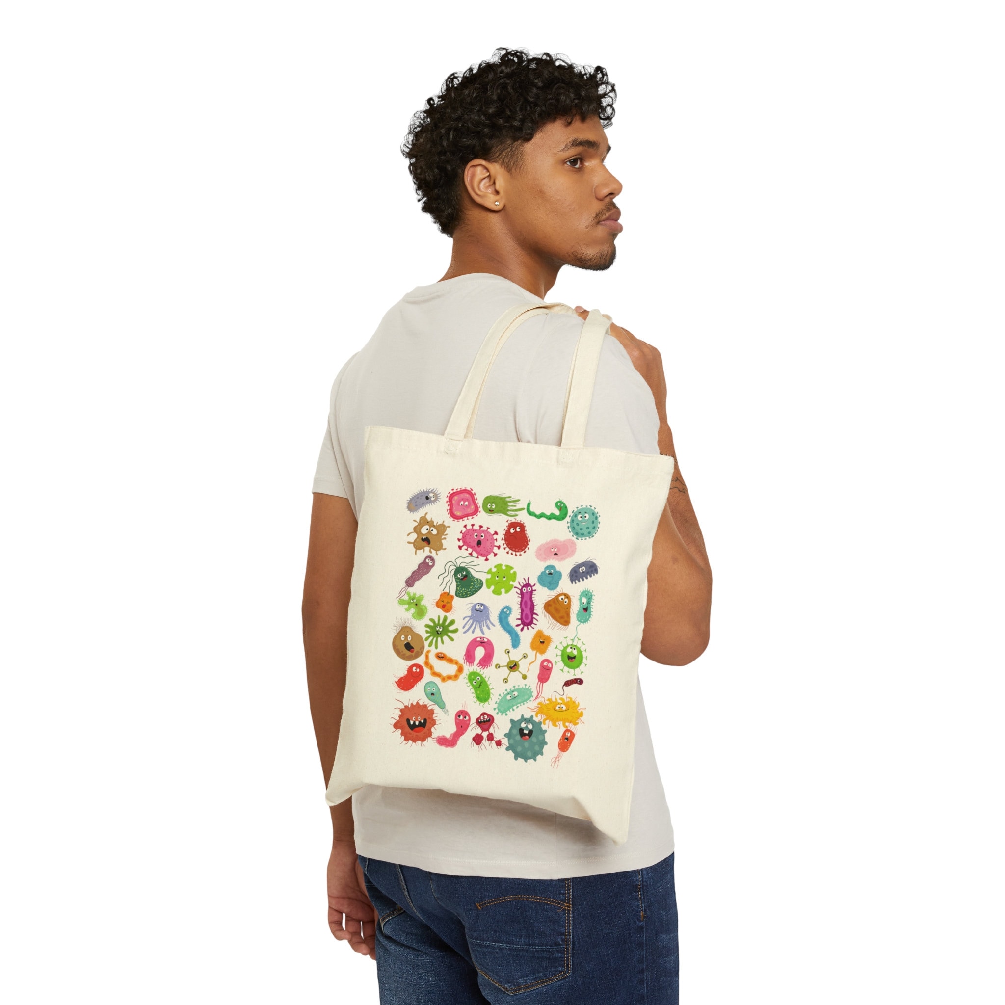 LEVLO Borsa Della Spesa In Poliestere Con Scritta Microbiology – Riutilizzabile, 32x37 Cm, Idea Regalo Per Studenti E Insegnanti - 2