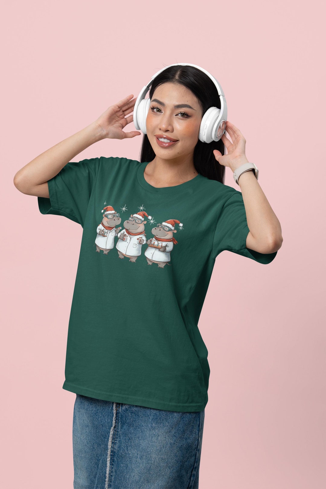 Christmas Hippo Lab Tech Shirt: Funny Science Teacher Tee - Etsy