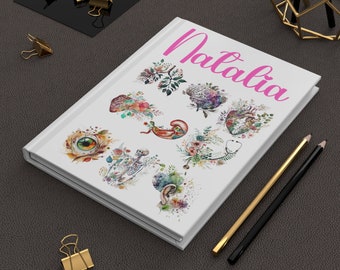 Diario de anatomía personalizado en acuarela: regalo para estudiantes de ciencias