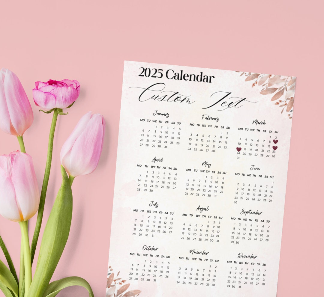 Editable 2025 2026 Calendars Custom Canva Template Digital Bundle