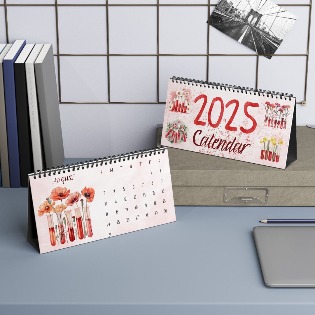 Phlebotomy 2025 Desktop Calendar, Hematology 2025 Desk Calendar