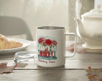 Phlebotomist Gift, Floral Blood Test Tube Mug, Lab Science Graduation