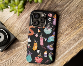 Funda para teléfono con diseño de microbiología de brujas, con virus y bacterias de Halloween