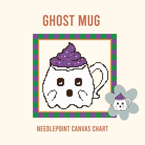 Ghost Mug Needlepoint Chart