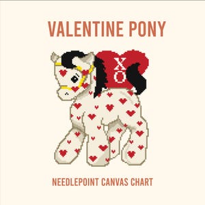 Valentine Pony Needlepoint Chart