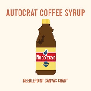 Autocrat Coffee Syrup Needlepoint Chart