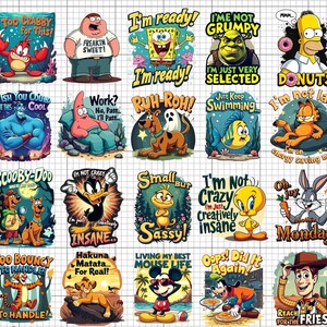 Funny Cartoon Characters svg Bundle, Hilarious Cartoon Quotes, Cartoon Humor Designs, Funny Cartoon Characters, Laugh Out Loud, Cartoon Fun