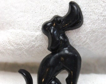 1950's Black Celluloid Dog Pin