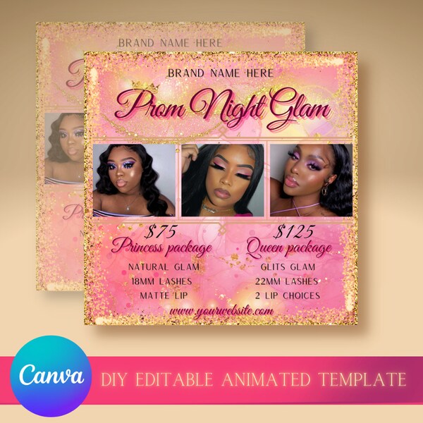 DIY Custom Prom Flyer, Prom Fashion Flyer, Prom Makeup Flyer, Prom Makeup, MUA Flyer, Prom Hair Flyer