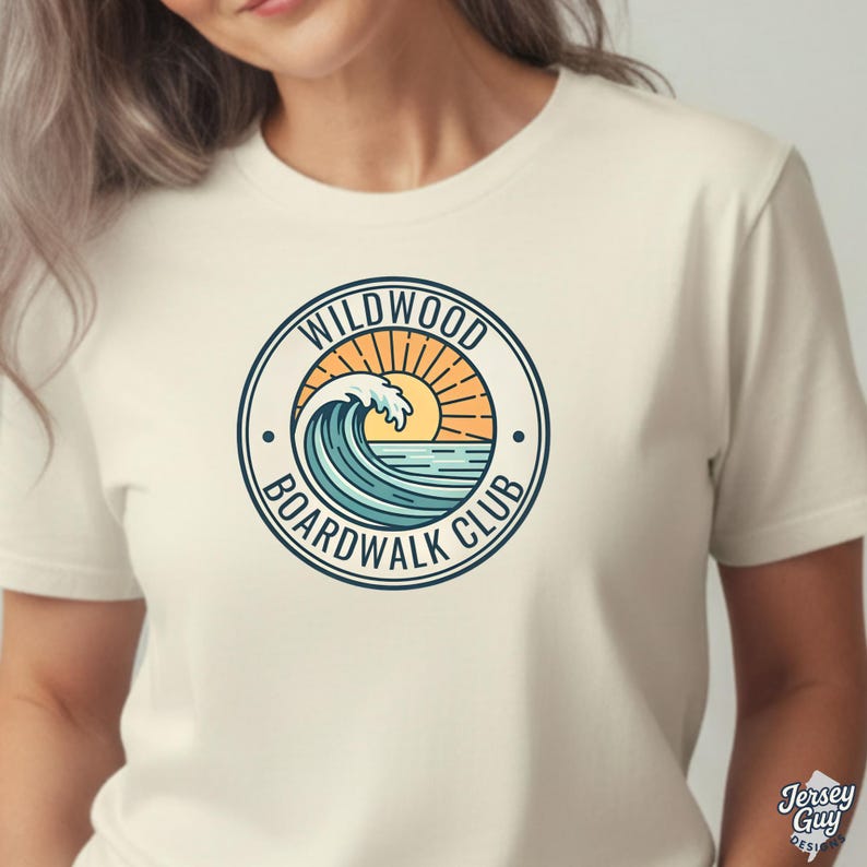 Wildwood NJ Boardwalk Club Shirt for Shore Travelers, Jersey Shore Tee image 2