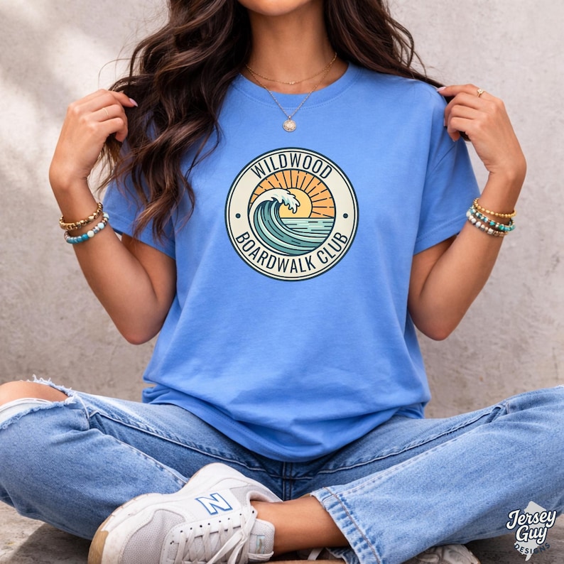 Wildwood NJ Boardwalk Club Shirt for Shore Travelers, Jersey Shore Tee image 1