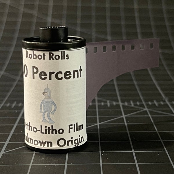 40 PERCENT:  Hand Rolled 10 ISO B/W Film - Ortho-Litho unknown origin