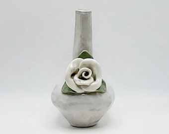Studio B Pottery Vase - Grey Ceramic Vase - China Rose Vase - Viintage Bud Vase