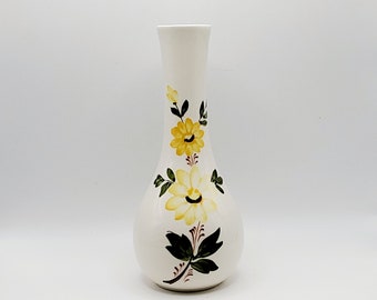 Hand Painted Bud Vase - Sado, Portugal Vase - Vintage FTD Vase - Sunflower Vase