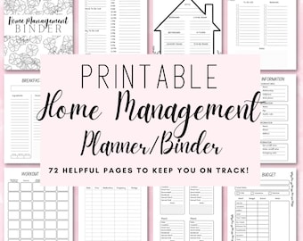 Home Management Binder, Printable Life Organizer (PDF)