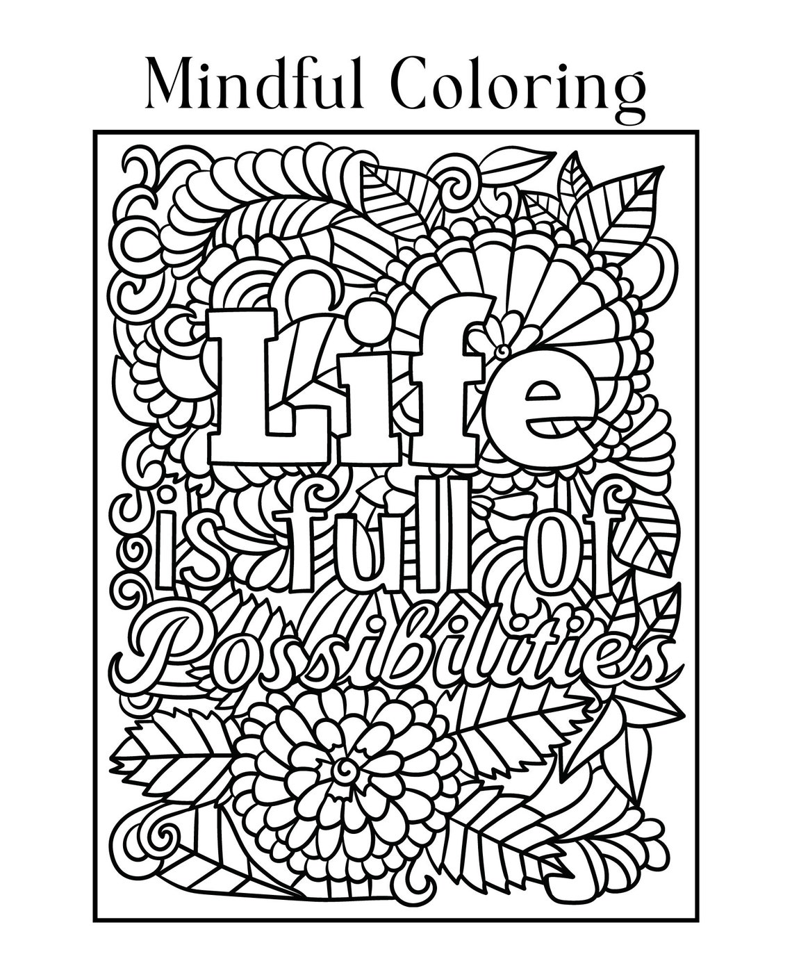 Adult Coloring, Mindful Coloring Pages - Etsy