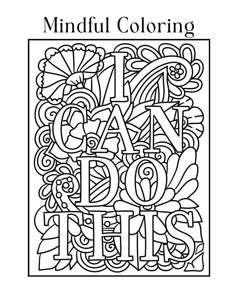 Adult Coloring, Mindful Coloring Pages - Etsy