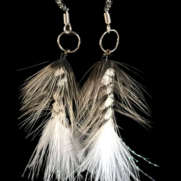 Handmade Fishing Fly Earrings-Fly Fishing Earrings-Fishing Lure Earrings-Fishing Earrings-Wooly Bugger  pattern.  Womens Earrings