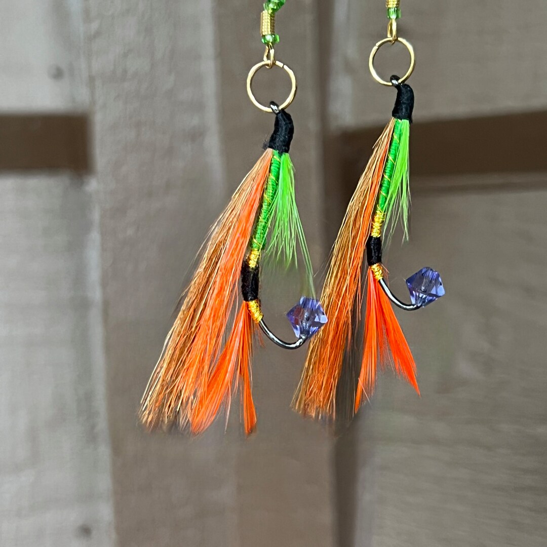 Fun and Unique Fishing Fly Earrings A Steelhead Fly Pattern Etsy