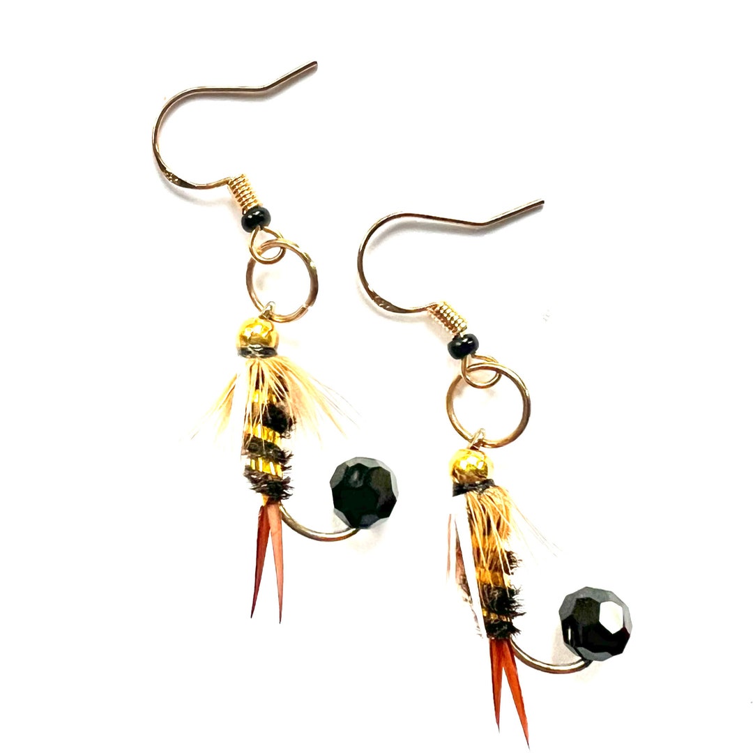 Handmade Fishing Fly Earringsfishing Earringsfishing Lure Etsy