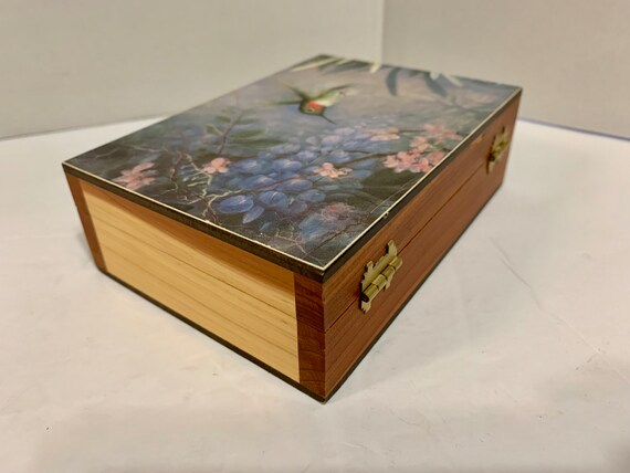 Leanin Tree Keepsake Hinged Cedar Box Red Velvet … - image 7