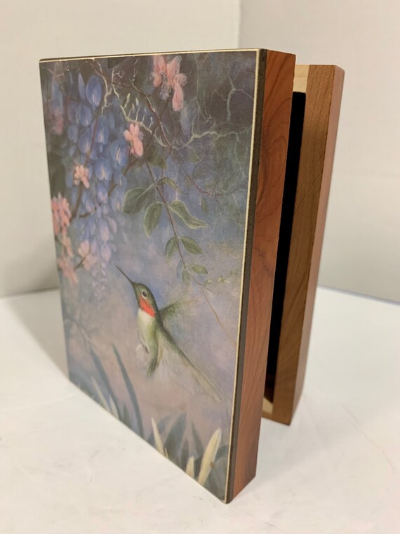 Leanin Tree Keepsake Hinged Cedar Box Red Velvet … - image 4