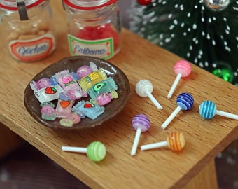 Miniatur Süßigkeiten, Lollis, Bonbons, Naschereien für den Wichtel, Puppenhaus, Wichtelwelt, Elfen zur Dekoration, Wichtelstreich, Mäusewelt