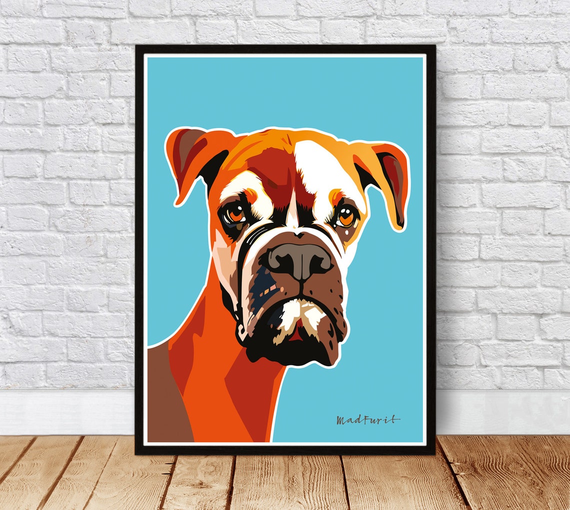 Boxer Dog Illustration. Home Decor, Art Print, Pretentious, Moi Dog