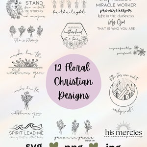 Christian svg bundle Jesus svg Faith Based Cut File Floral Christian Designs Worship svg Bible Verse svg Cricut Cut File svg png jpg