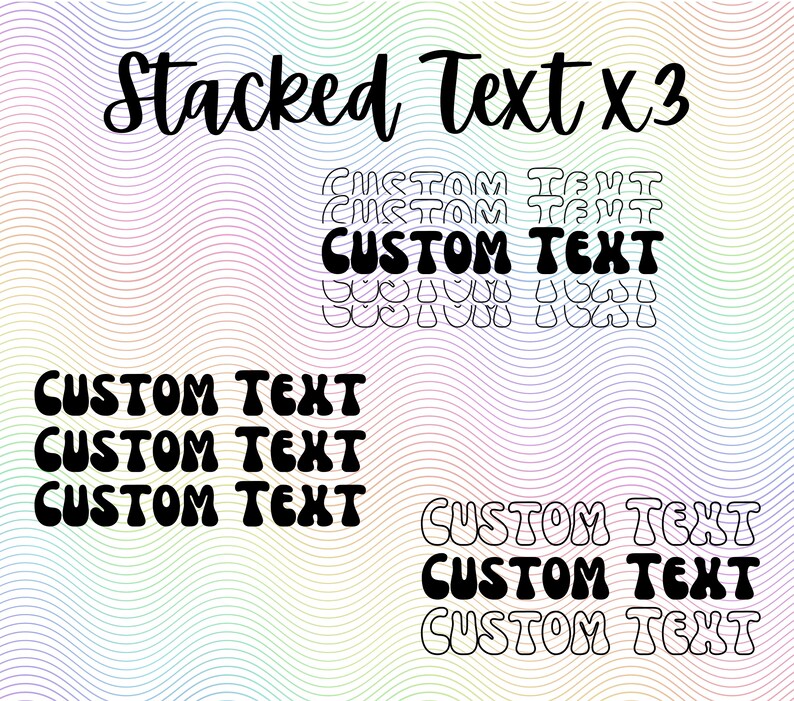 Custom Wavy Text SVG Bundle Custom Text Bundle Wavy Letters Custom Text
