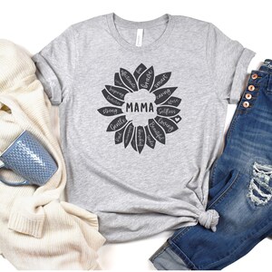 Mama T Shirt Flower Tee Special Gifts for Her Mother&#39;s Day New Mom Gift for Mama Specialty Flower Tee Attributes of Mama Shirt Custom Gifts