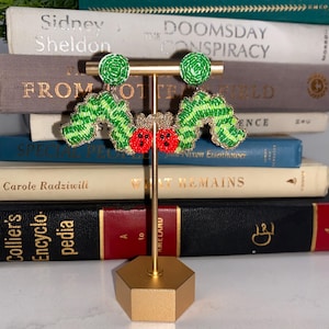 hungry caterpillar teacher earrings- book character- seed bead earrings- book worm