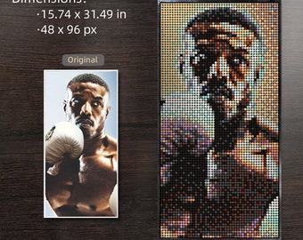 MOC Brick Blueprint of Creed (Michael B Jordan) - Original boxing portrait art work made with art sets, mosaic art, DIY gift