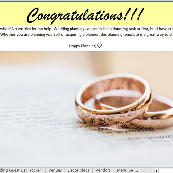 WEDDING PLANNER SPREADSHEET