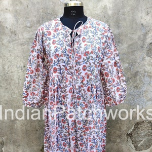 Cotton Dress, Woman&#39;s Cotton Long Dress , Floral Printed ,Party Wear Dress Indian Tunic, Summer Clothing /Relaxed Dress ,Sale Christmas