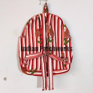 Handmade Cotton Patchwork Backpack: Bohemian Indian Laptop Bag