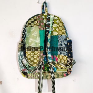 Cotton Patchwork Backpack: Bohemian Hippie Laptop Bag