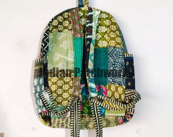 Cotton Patchwork Backpack: Bohemian Hippie Laptop Bag