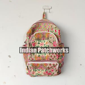 Handmade Quilted Patchwork Cotton Backpack: Sustainable Travel Bag
