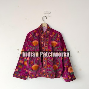 Handmade Velvet Suzani Embroidered Jacket: Boho Hippie Style
