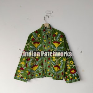 Handmade Velvet Suzani Jacket: Bohemian Embroidered Winter Outerwear